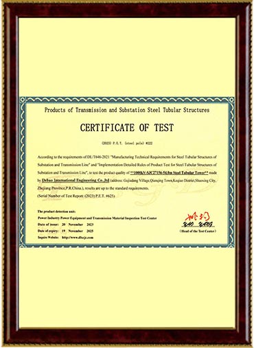 Cable certificate