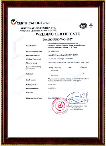 Cable certificate